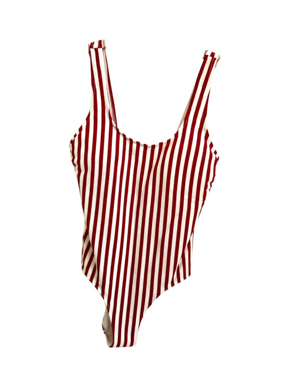 H&M Red White Striped One Piece Swimsuit Bathing Suit NWT Size 10